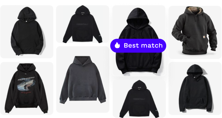 Best match of 8 black hoodies