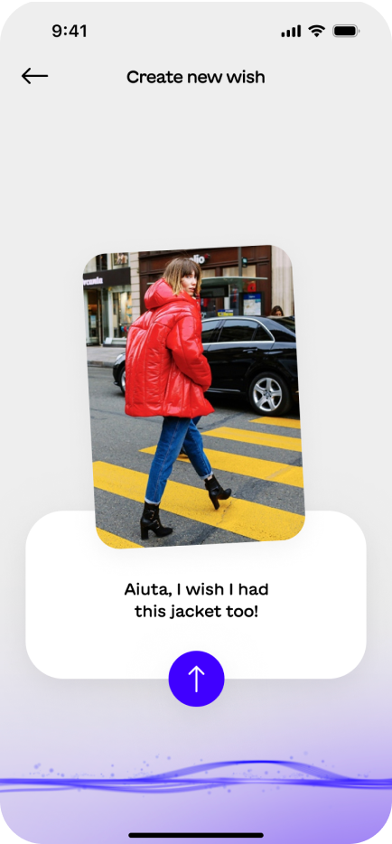 Mobile with Aiuta application on the screen